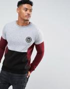 Hype Sweatshirt In Gray With Contrast Panels - Gray