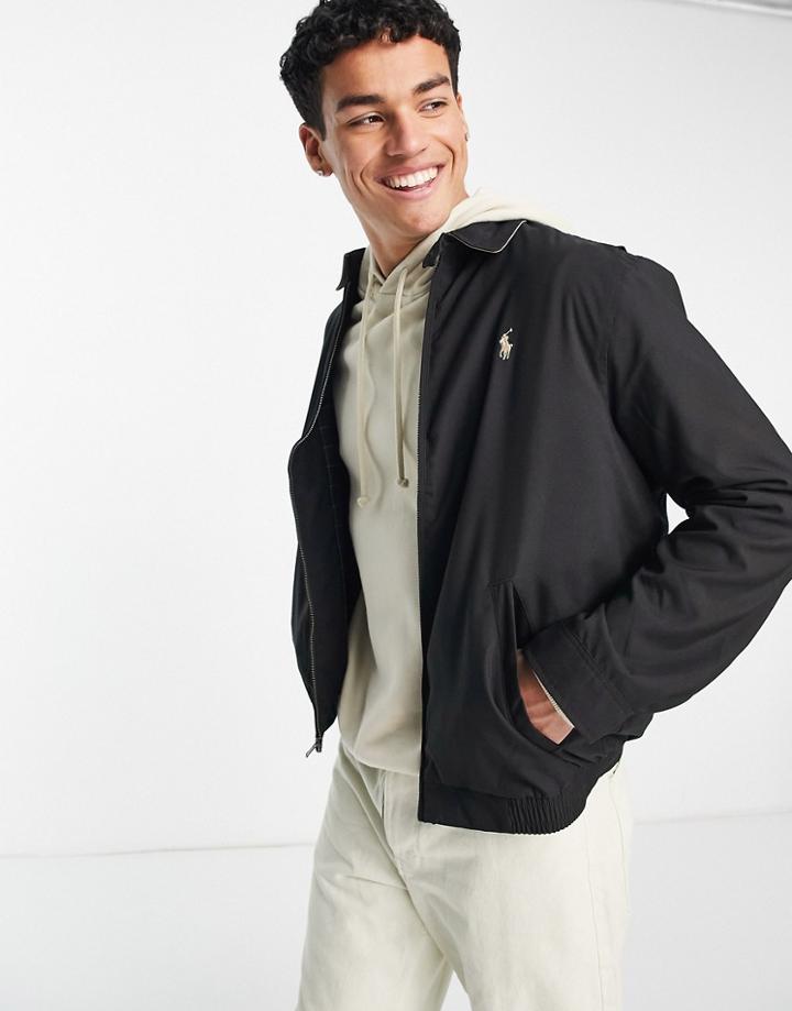 Polo Ralph Lauren Player Logo Harrington Jacket In Black