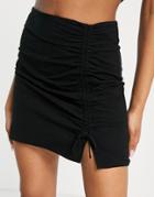 Topshop Ruched Mini Skirt In Black - Part Of A Set