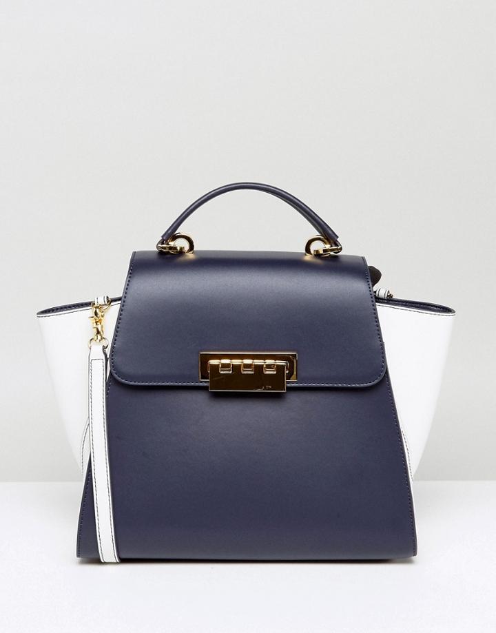 Zac Zac Posen Eartha Top Handle Navy Outline Bag - Navy