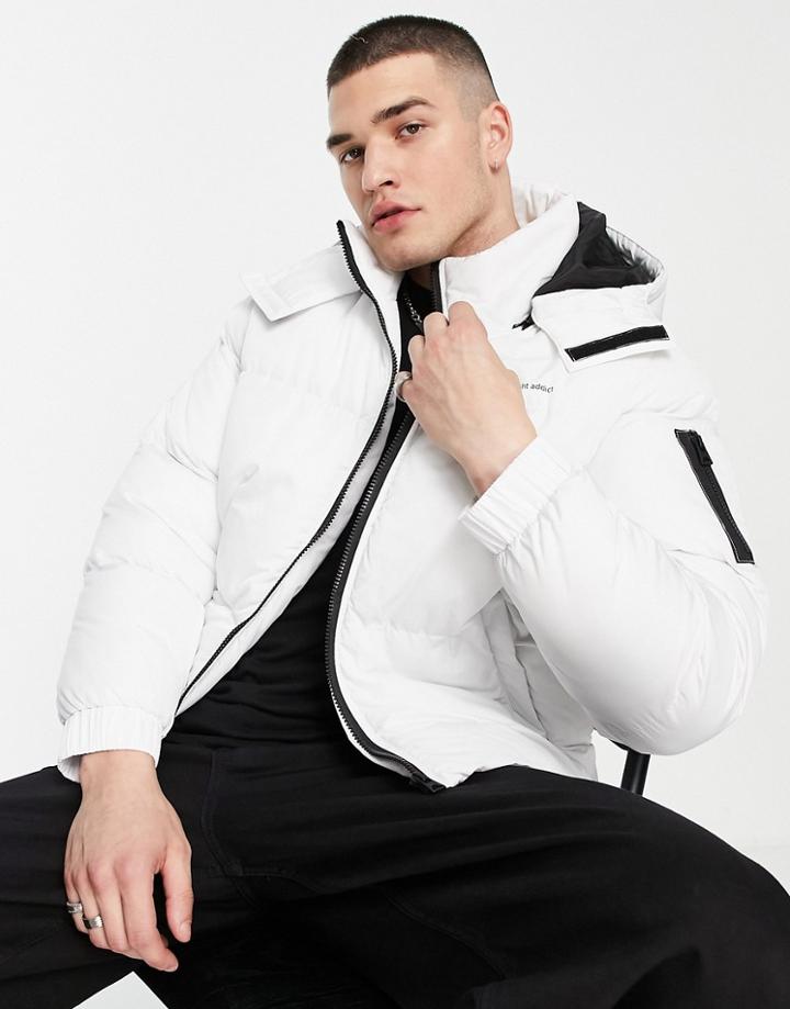 Night Addict Logo Puffer Jacket In White