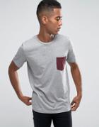 Jack & Jones T-shirt With Contrast Pocket - Gray