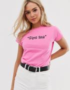 Heartbreak 'sips Tea' Relaxed Tee - Pink