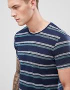 Esprit T-shirt With Double Stripe In Navy - Navy