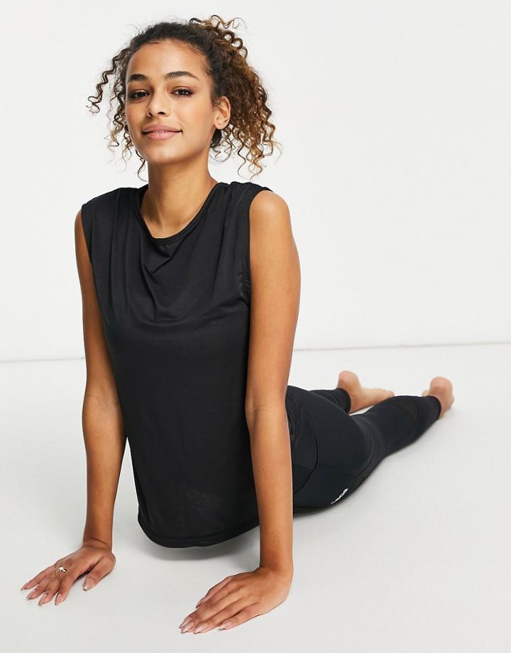 Asos 4505 Sheer Tank Top In Loose Fit-black