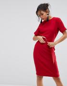 Warehouse D-ring Pencil Dress - Red