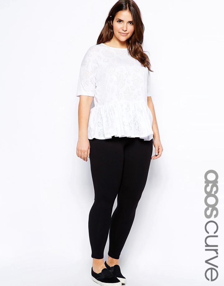 Asos Curve Premium Supersoft Legging In Cotton Modal - Black