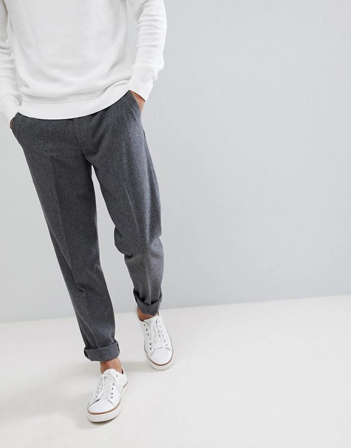 Farah Wool Crop Lined Plain Pants - Gray