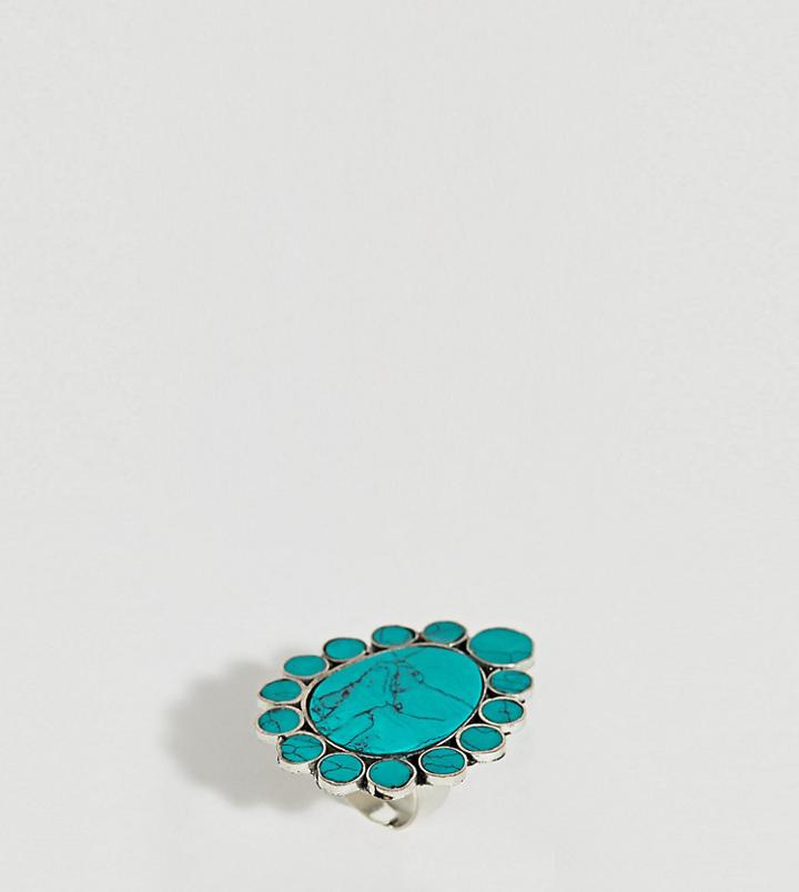 Sacred Hawk Semi-precious Stone Statement Ring - Silver