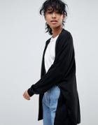 Asos Design Eco Cardigan In Oversize Fine Knit - Black