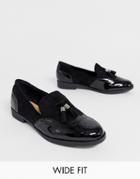Simply Be Extra Wide Fit Loafer With Tassel Trim In Black - Black