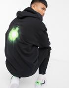 Asos Design Oversized Hoodie With Back Flash Graphic In Black