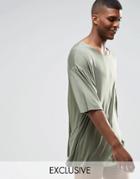 Reclaimed Vintage Oversized Drapey T-shirt - Khaki