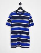Nike Club Stripe T-shirt In Royal Blue/black