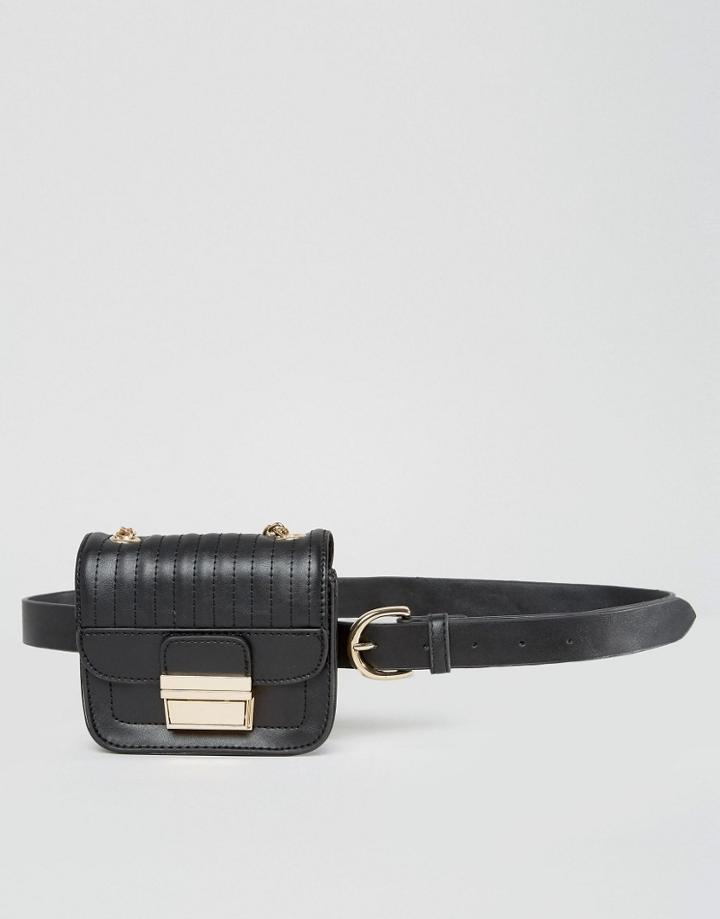 New Look Chain Detail Purse Belt - Black