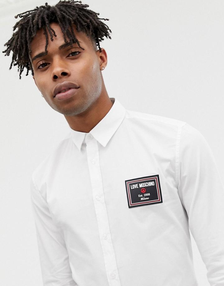 Love Moschino Chest Placket Shirt - White