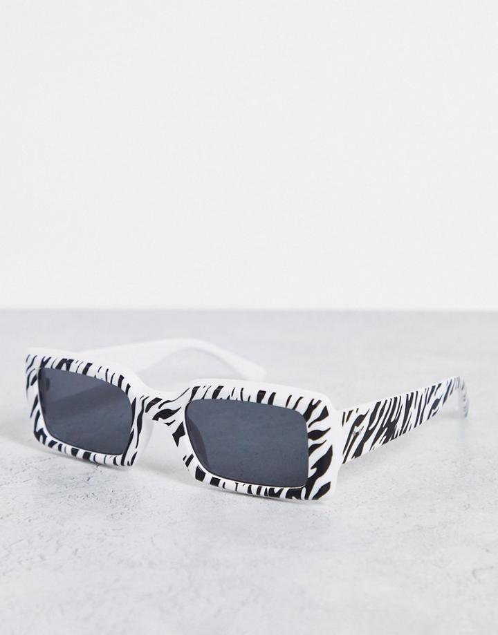 Public Desire Square Sunglasses In Zebra Print-black