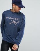 Midnight Surf Towelling Long Sleeve Top - Blue