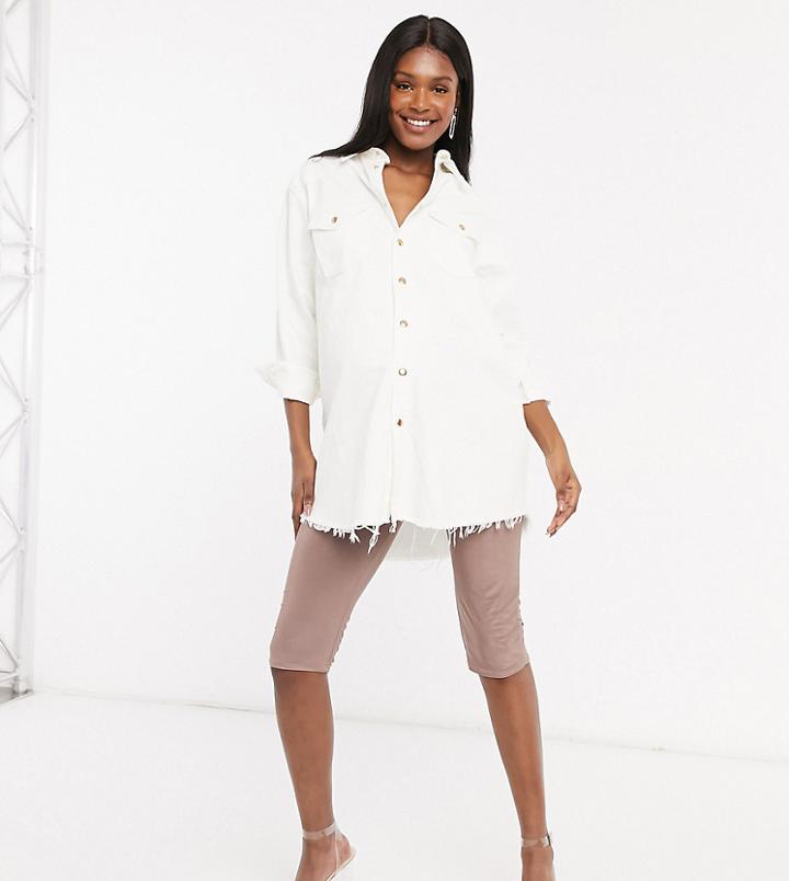 Club L London Maternity Slinky Body-conscious Short In Taupe-neutral