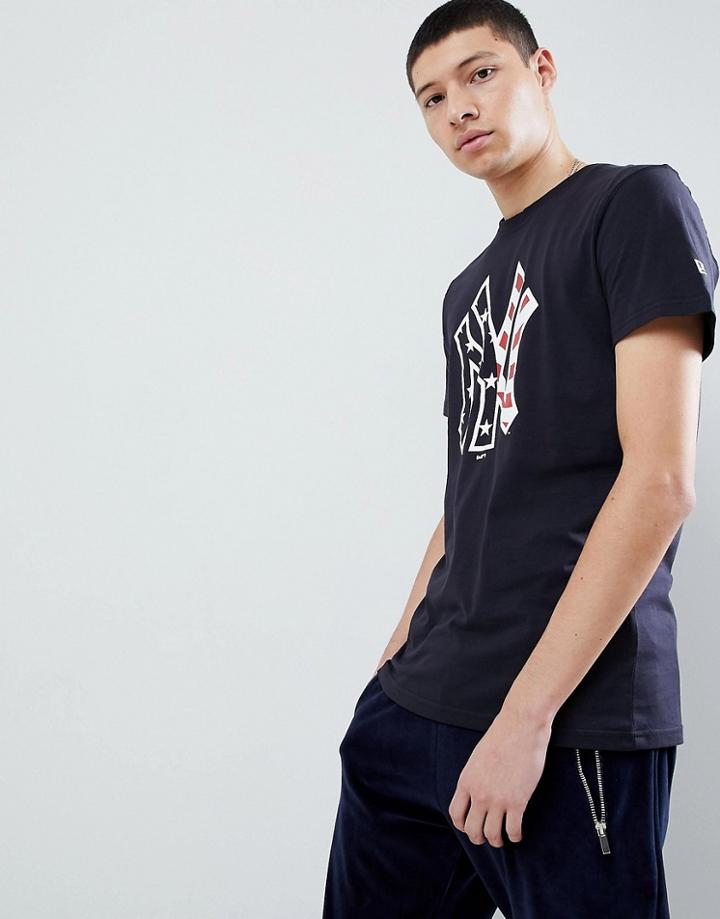 New Era New York Yankees T-shirt With Chest Logo In Navy - Navy