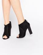 Aldo Ulycia Black Zip Heeled Shoe Boots - Black