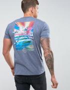 Maui Wave Back Print T-shirt - Blue
