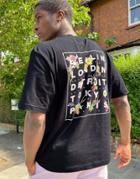 River Island T-shirt With Floral Back Print In Black
