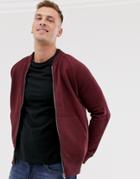French Connection Zip Through Bomber Jacket-red