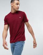 Fred Perry Small Logo T-shirt In Burgundy - Red