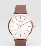 Sekonda Leather Watch In Brown Exclusive To Asos 42mm - Brown