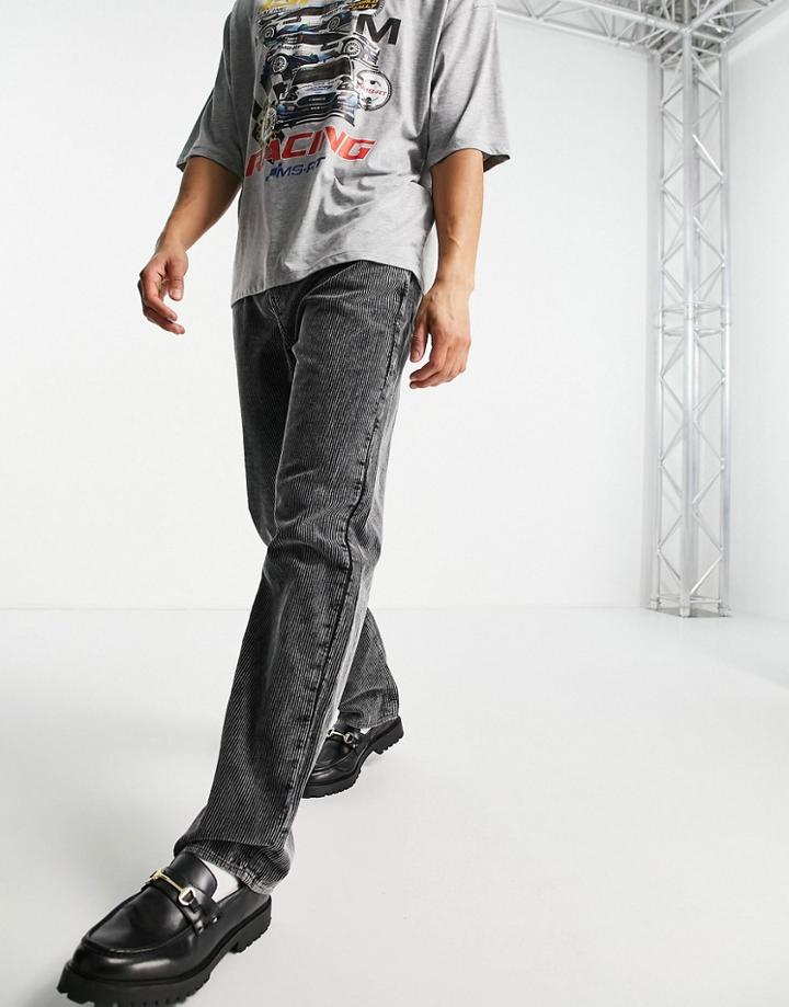 Weekday Space Washed Cord Pants In Black