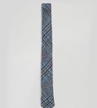 Heart & Dagger Tie In Harris Tweed In Check - Gray