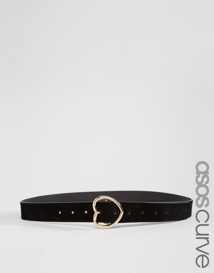 Asos Curve Heart Buckle Belt - Black