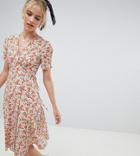 Reclaimed Vintage Inspired Midi Dress In Floral Print - Multi