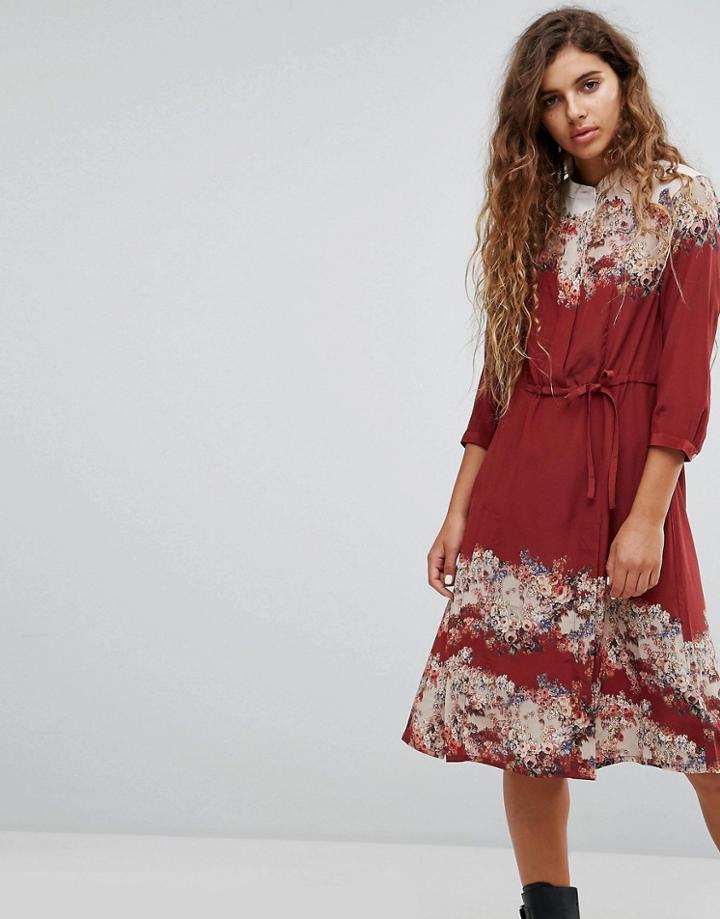 All Saints Volta Clement Shirt Dress - Red