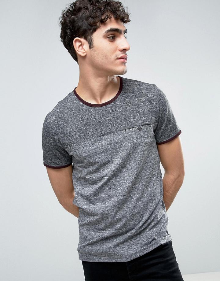 Ted Baker Marl T-shirt In Cut & Sew - Gray