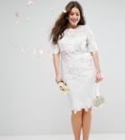 Asos Edition Curve Lace Embroidered Midi Wedding Dress - White