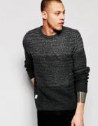 Native Youth Cut And Sew Gradient Knit Sweater - Gray