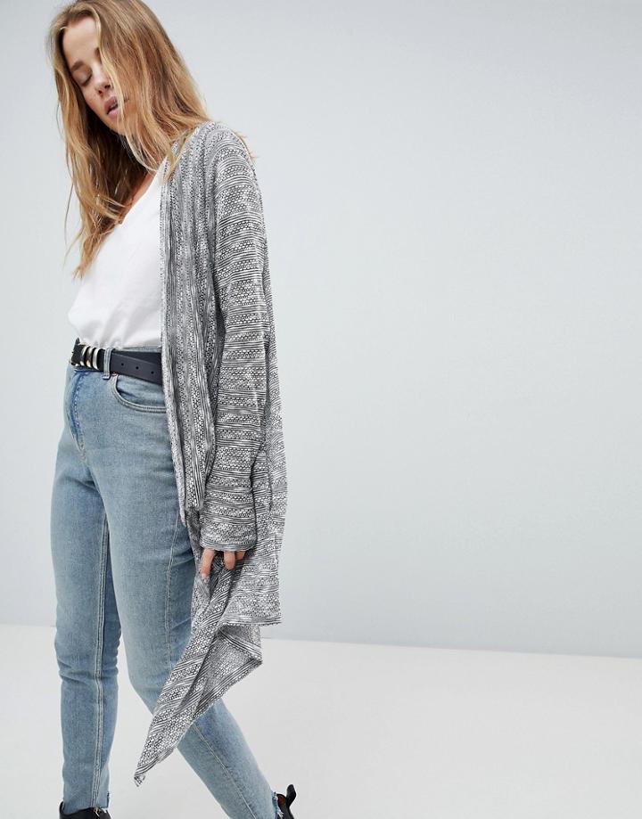 Bellfield Ania Lightweight Knitted Waterfall Cardigan - Multi