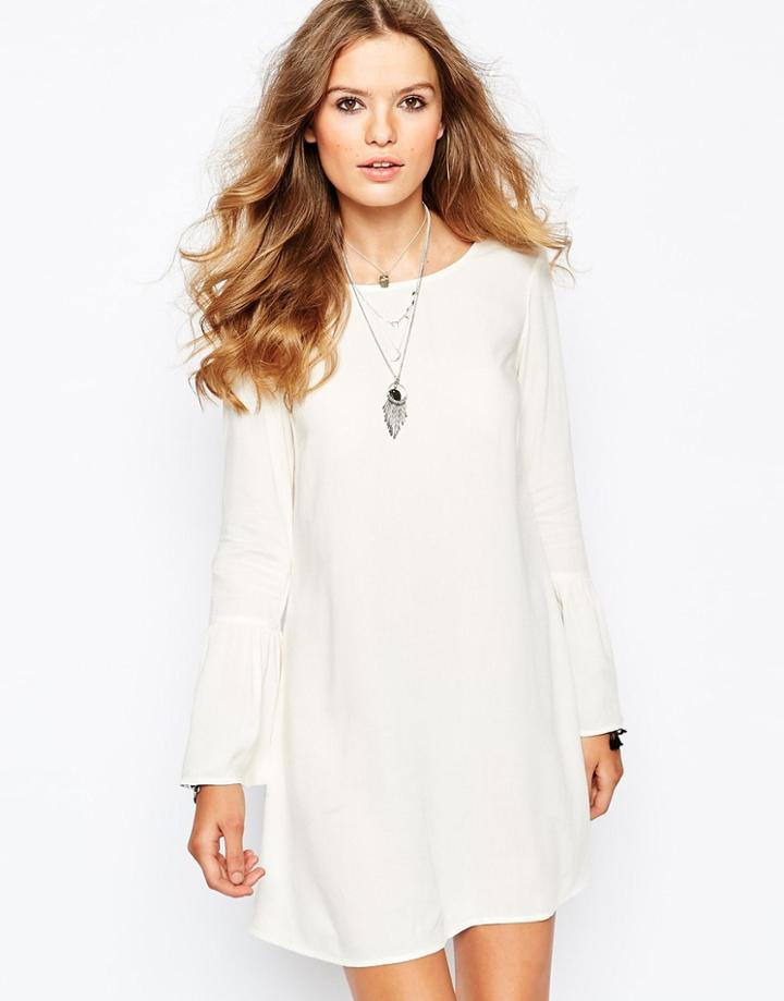 First & I Bell Sleeve Dress - Pristine