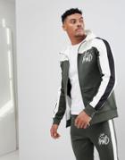 Kings Will Dream Mert Hoodie In Khaki With Contrast Panels - Green