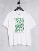 Monki Tovi Organic Cotton Nature Print T-shirt In White