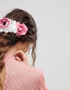 Asos Design Floral Back Hair Clip - Multi