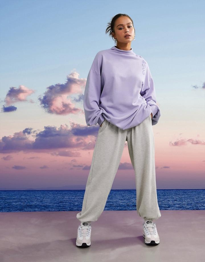Asos 4505 Unisex High Neck Sweat-purple