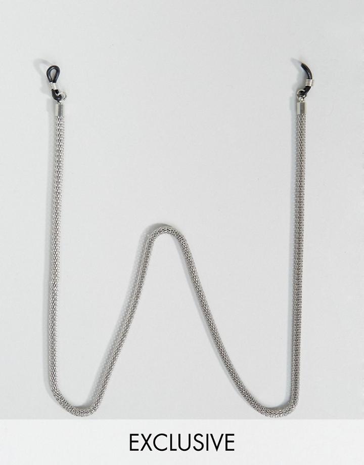Designb London Sunglasses Chain In Silver Exclusive To Asos - Silver