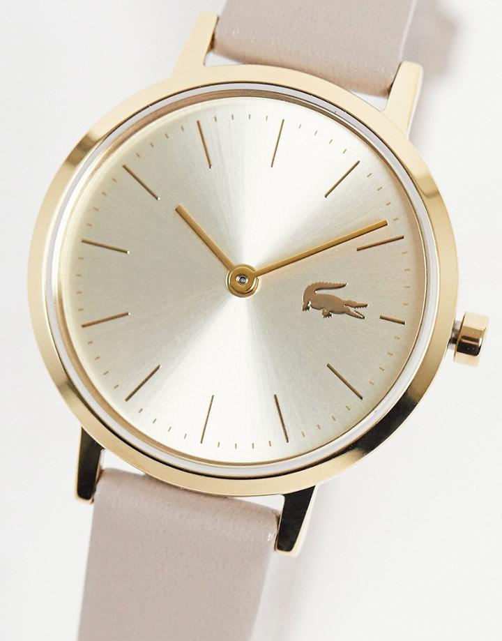 Lacoste Minimal Watch In Beige And Rose Gold-neutral