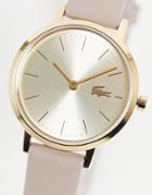 Lacoste Minimal Watch In Beige And Rose Gold-neutral