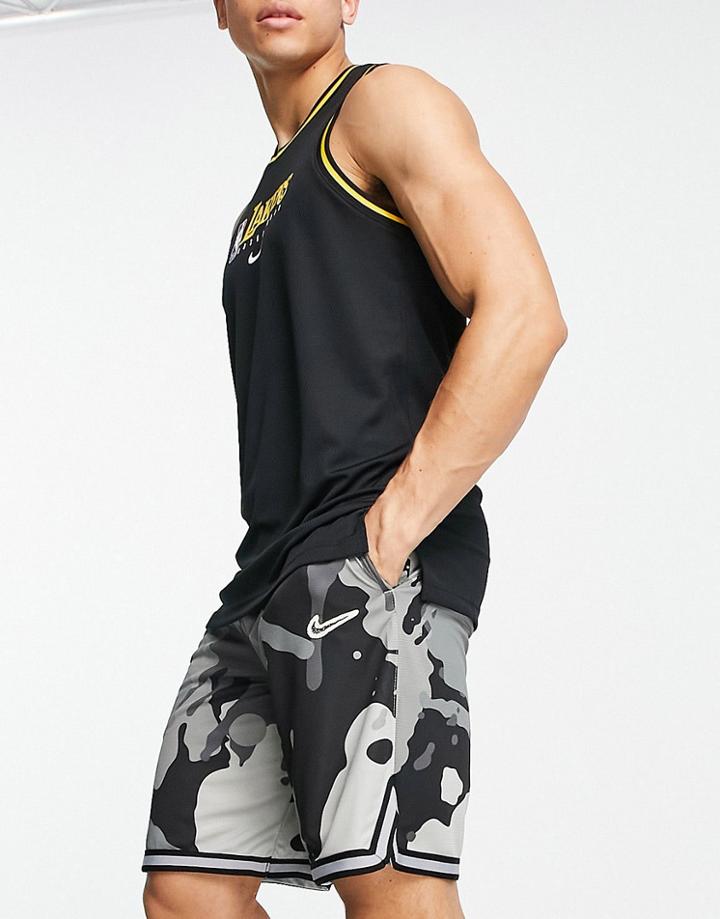 Nike Basketball Splatter Pack Graphic Shorts In Black/gray
