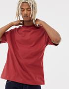 Collusion Regular Fit T-shirt In Burgundy - Red