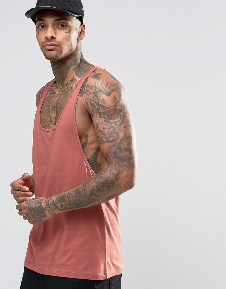 Asos Tank With Extreme Racer Back In Red - Red